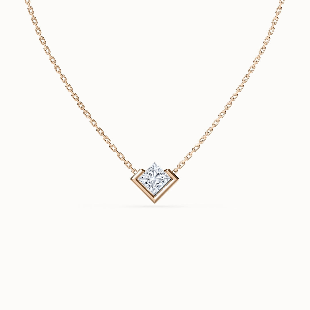 Aura Princess-cut Diamond Necklace