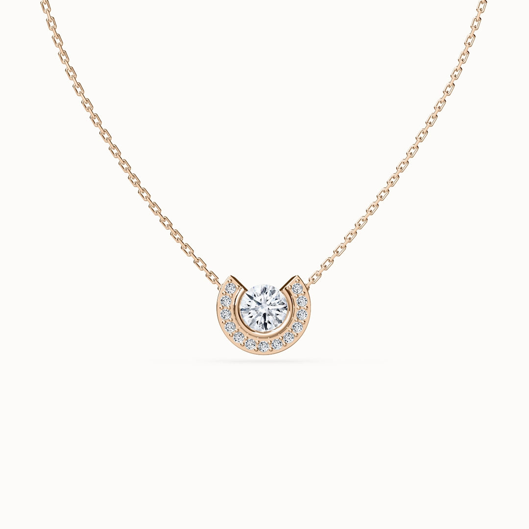 Aura Round Brilliant-cut Diamond Necklace with diamonds