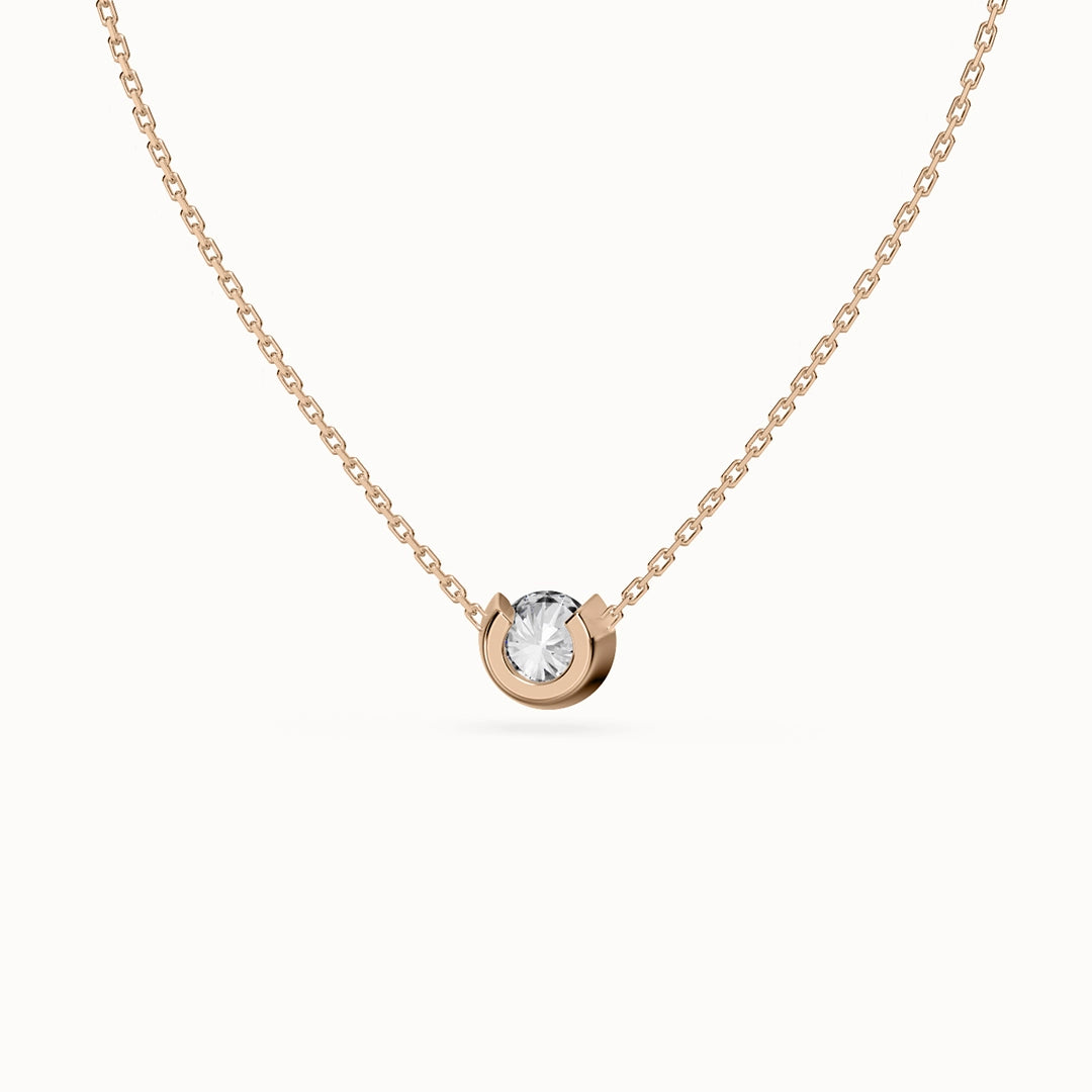 Aura Round Brilliant-cut Diamond Necklace