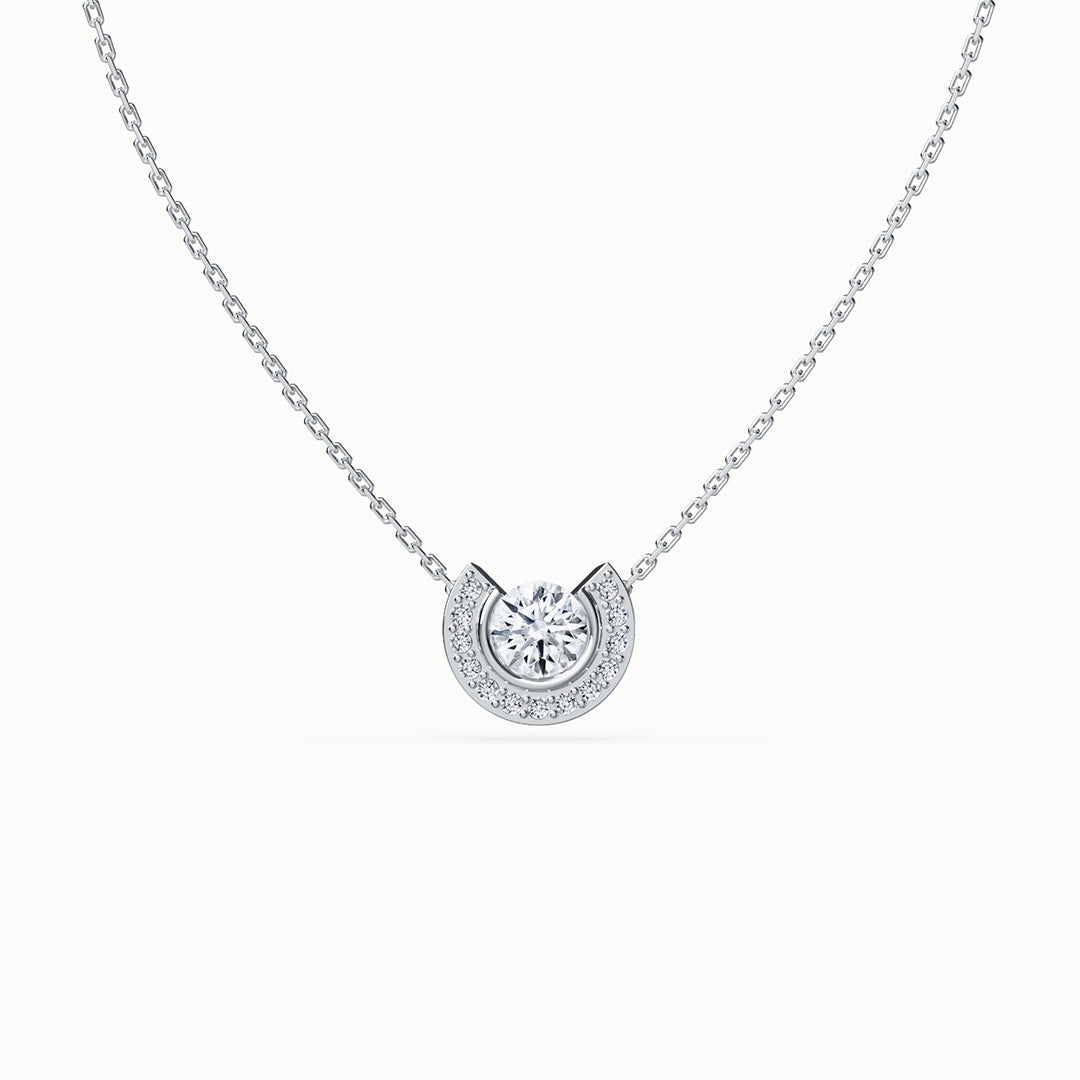 Aura Round Brilliant-cut Diamond Necklace with diamonds