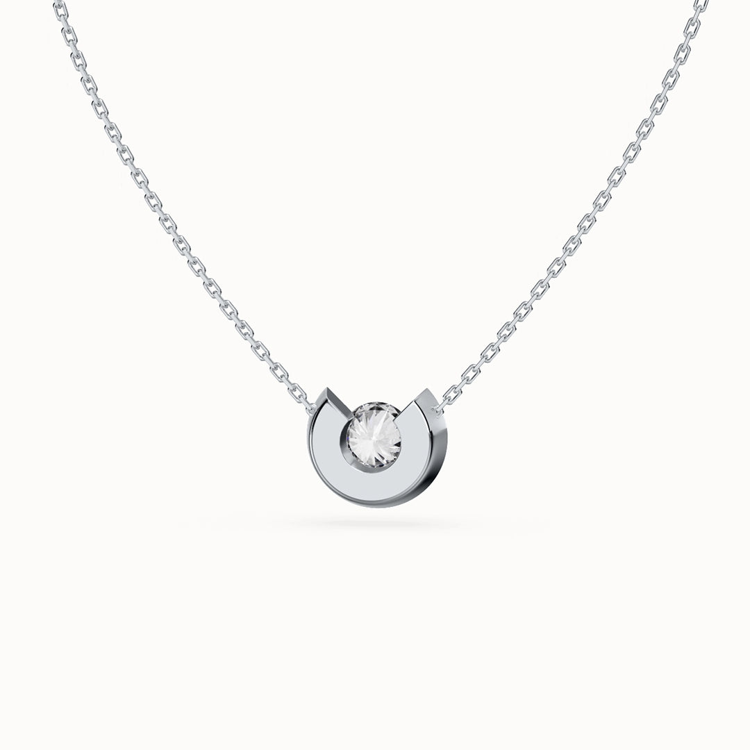 Aura Round Brilliant-cut Diamond Necklace with diamonds