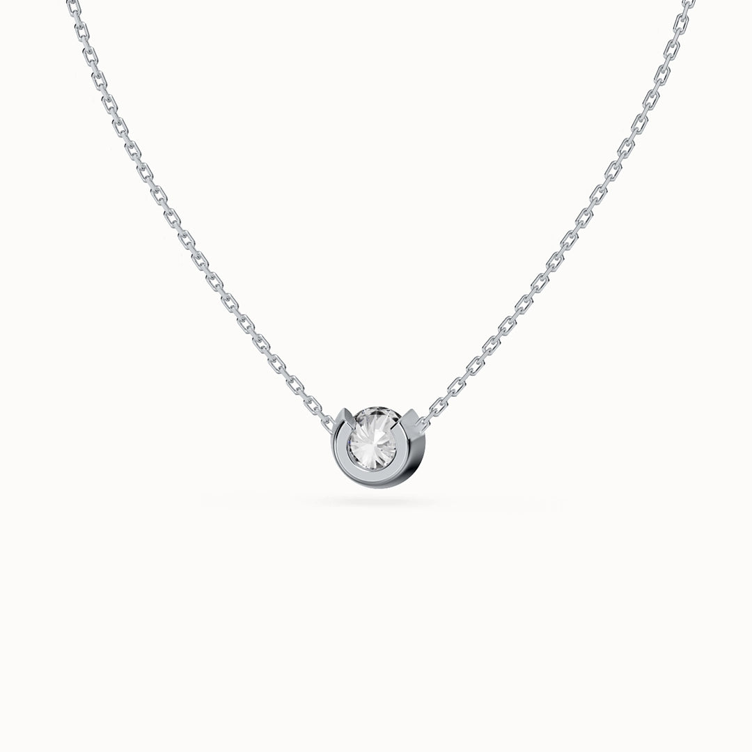 Aura Round Brilliant-cut Diamond Necklace