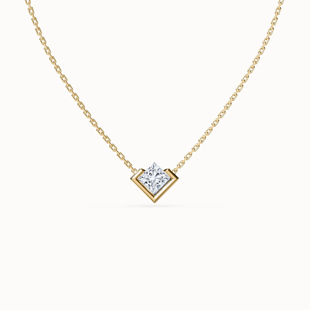 Aura Princess-cut Diamond Necklace
