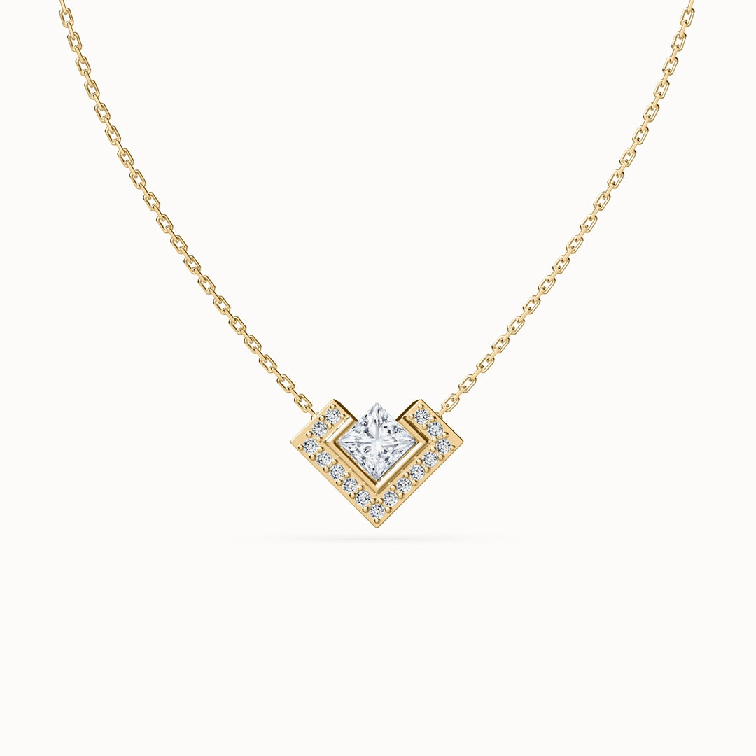 Aura Princess-cut Diamond Necklace with diamonds – STEPHANIE VAN ZWAM