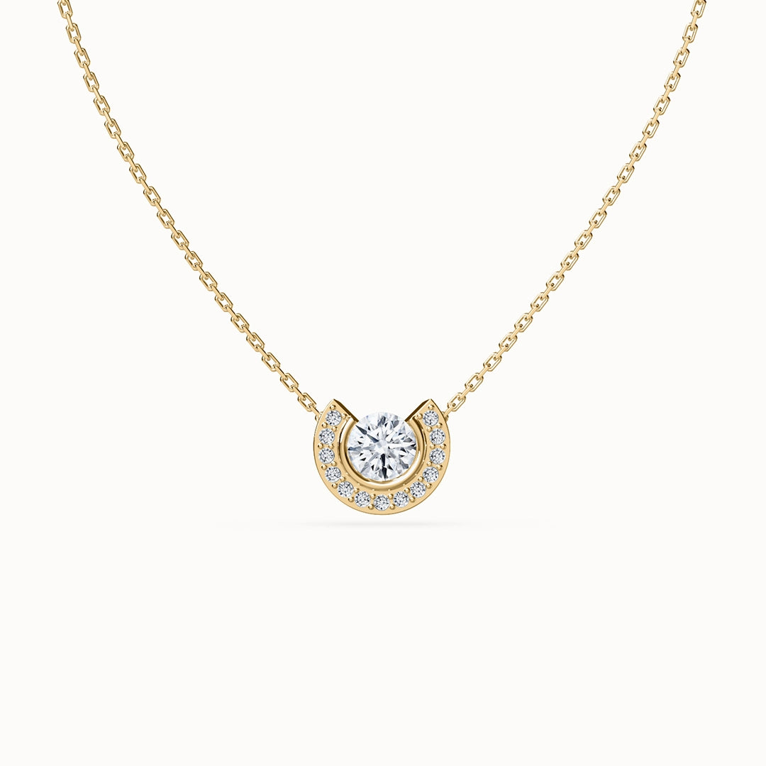 Aura Round Brilliant-cut Diamond Necklace with diamonds