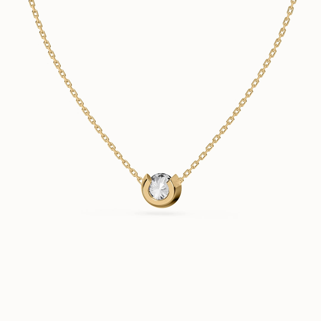 Aura Round Brilliant-cut Diamond Necklace