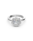 Cannelé Round Brilliant-cut Diamond Solitaire Ring
