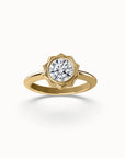 Cannelé Round Brilliant-cut Diamond Solitaire Ring