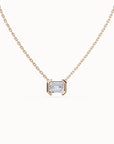 Echo Emerald-cut Diamond Necklace East to West
