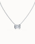 Echo Emerald-cut Diamond Necklace East to West