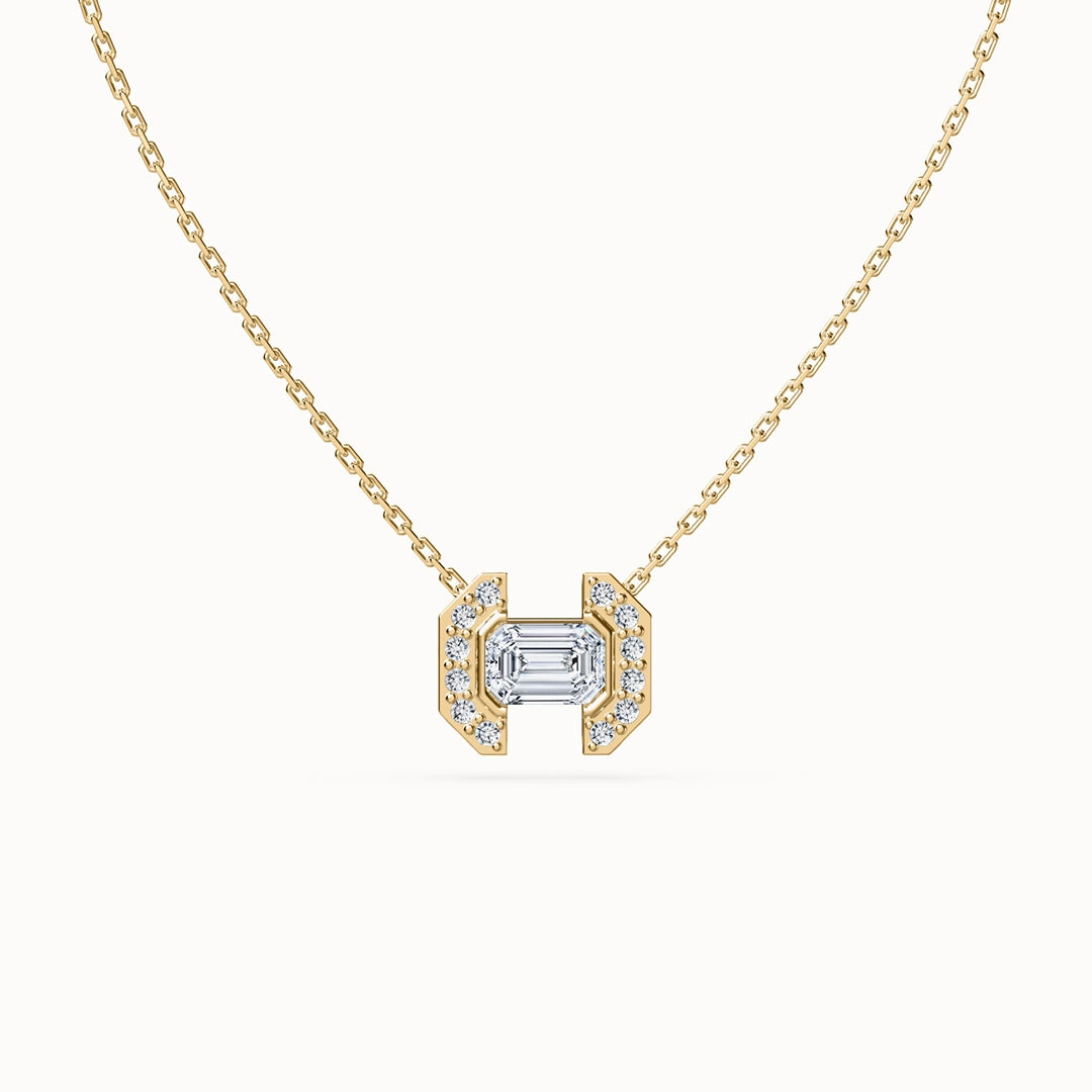 Echo Emerald-cut Diamond Necklace with diamonds