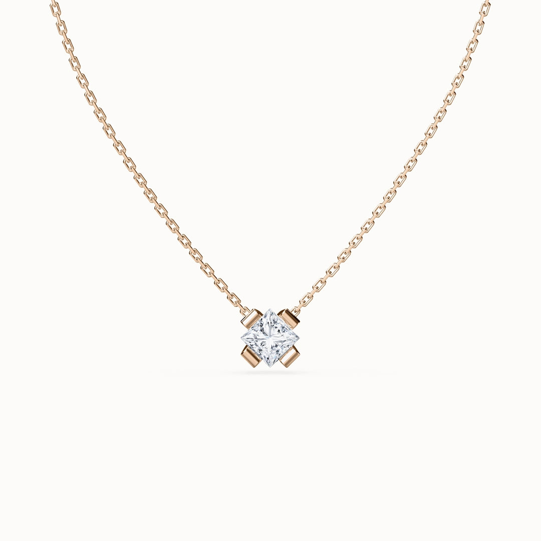 Origin Princess-cut Diamond Necklace