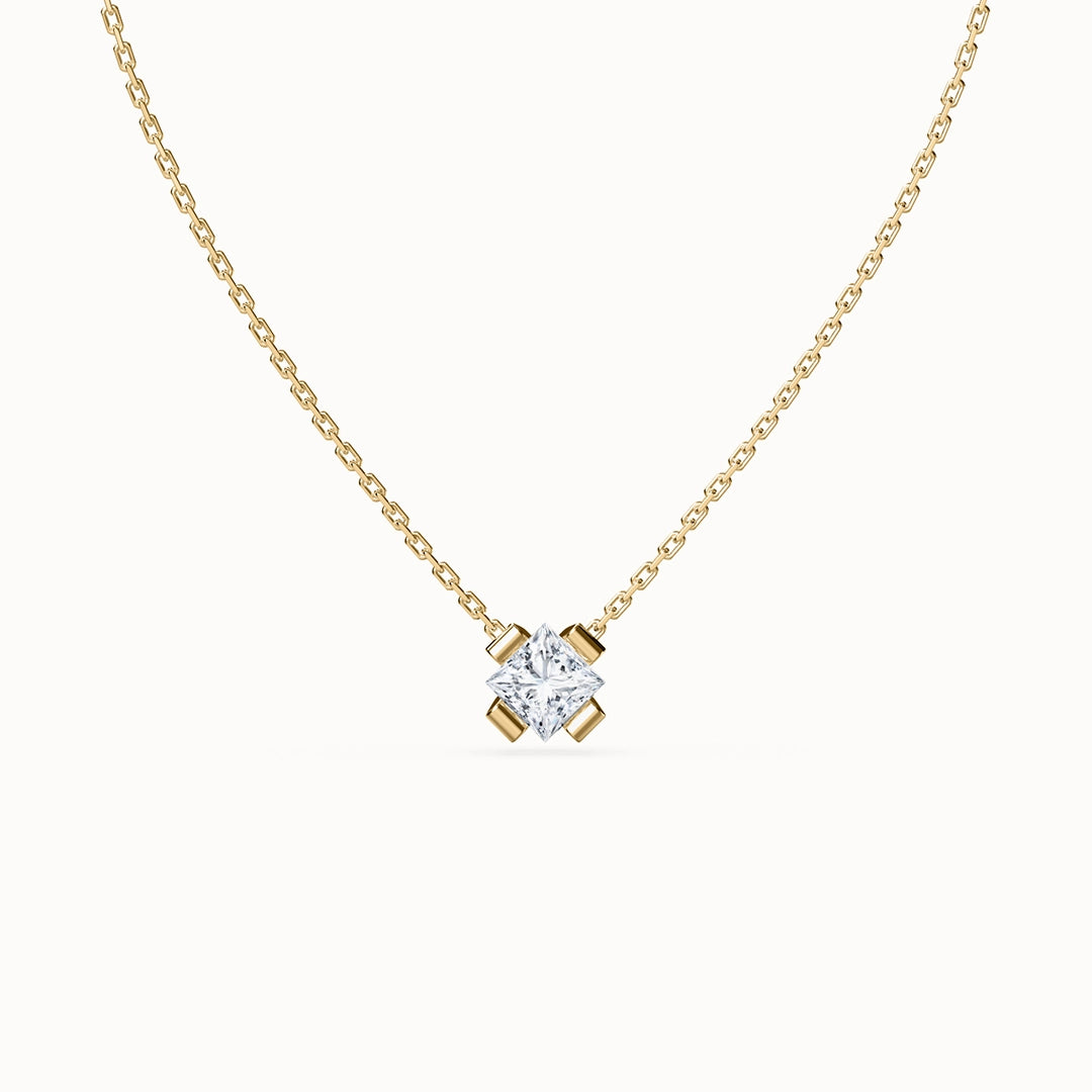 Origin Princess-cut Diamond Necklace