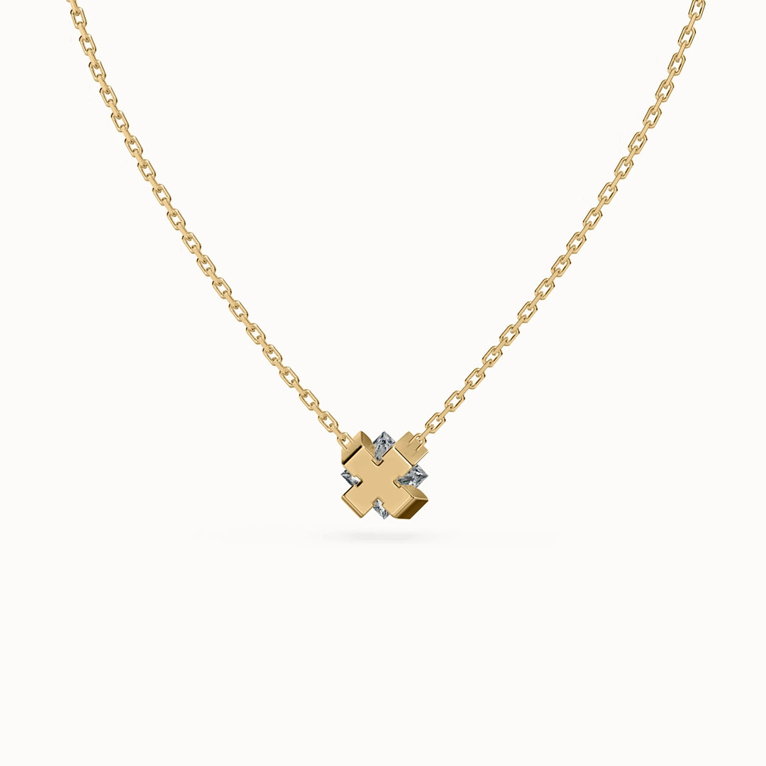 Origin Princess-cut Diamond Necklace