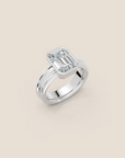 Shoreline bague de fiançailles diamant taille émeraude