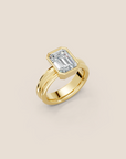 Shoreline bague de fiançailles diamant taille émeraude