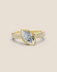 Tahiti bague de fiançailles diamant taille marquise