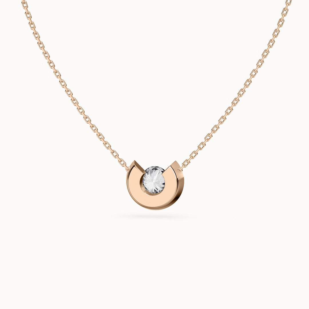 Aura Round Brilliant-cut Diamond Necklace with diamonds