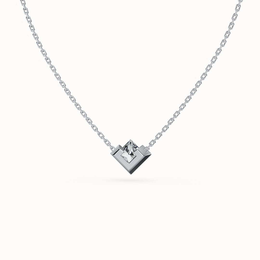 Aura Princess-cut Diamond Necklace