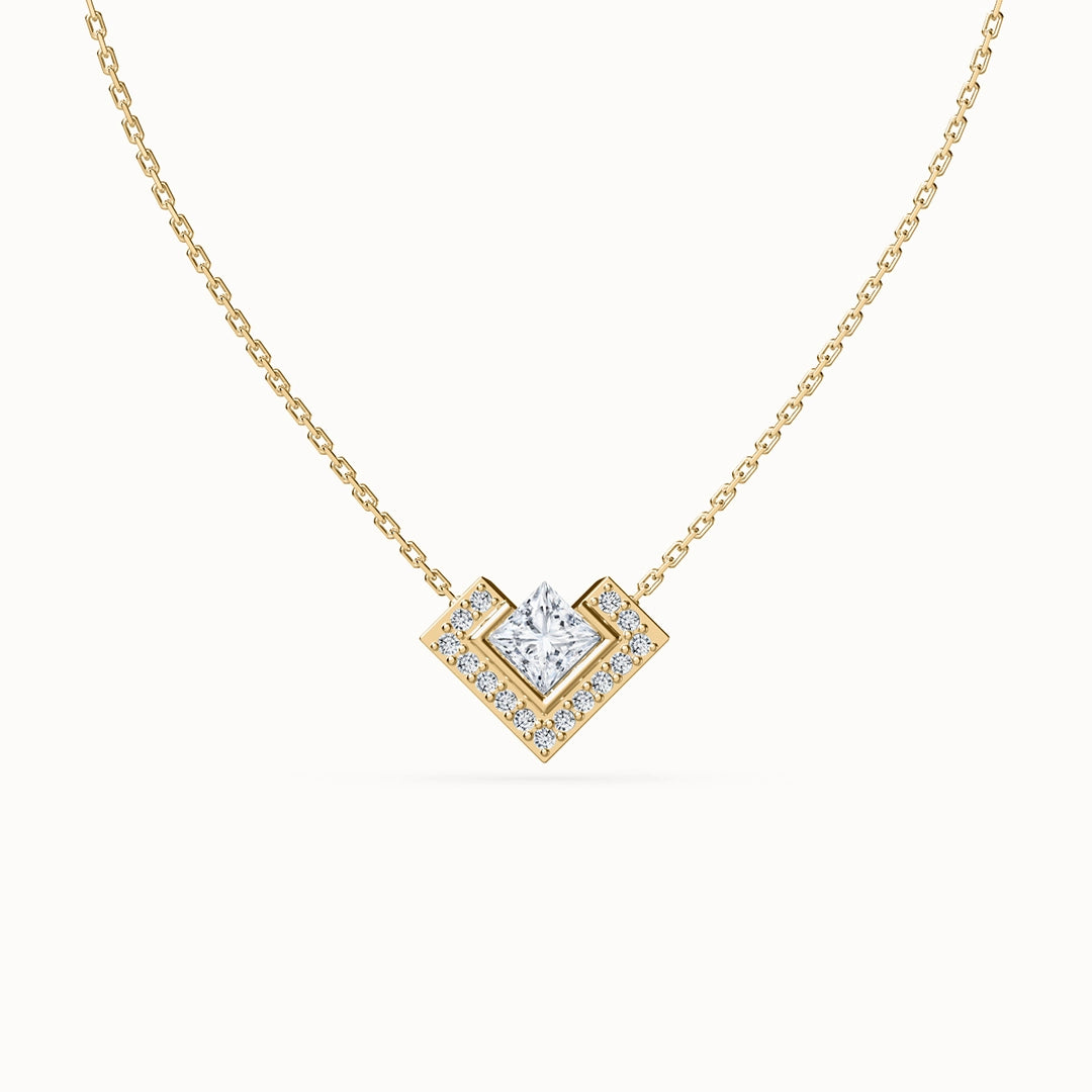 Aura Princess-cut Diamond Necklace with diamonds