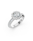 Cannelé Round-cut Diamond Engagement Ring