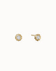 Cannelé Round Brilliant-cut Diamond Stud Earrings