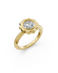Cannelé Round Brilliant-cut Diamond Solitaire Ring