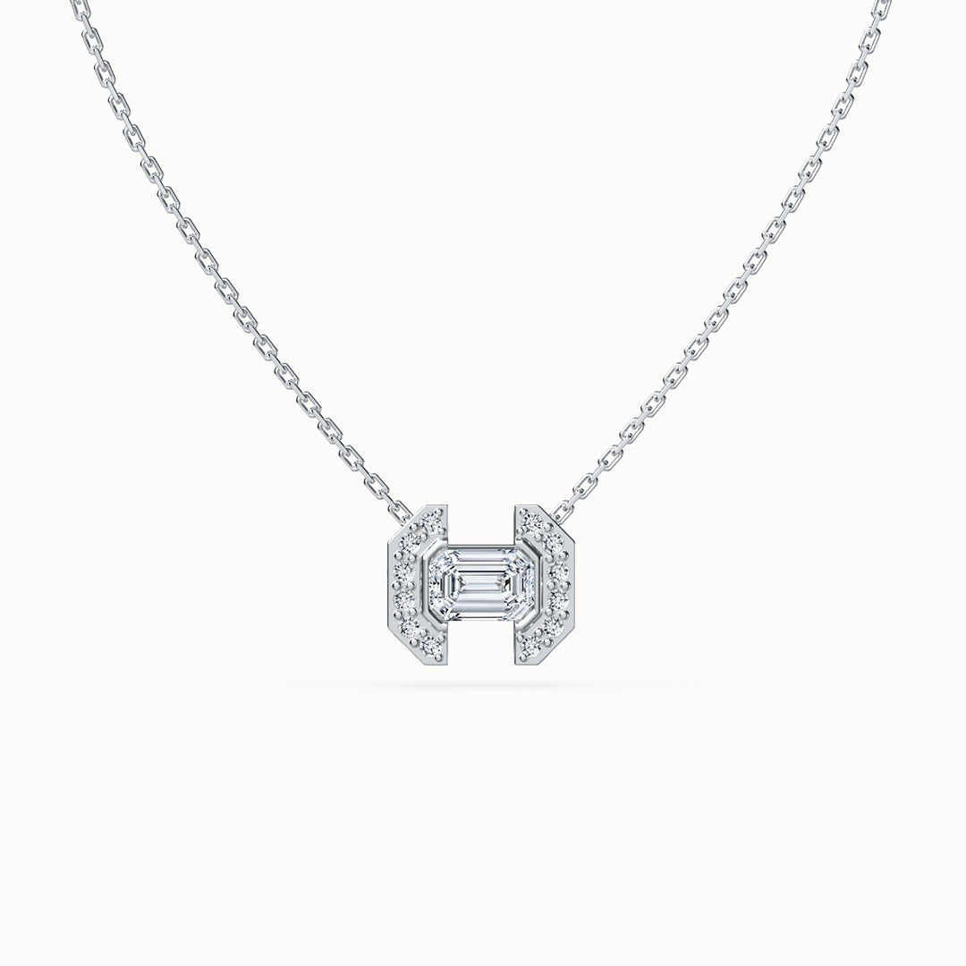 Echo Emerald-cut Diamond Necklace with diamonds