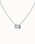 Echo Emerald-cut Diamond Necklace East to West