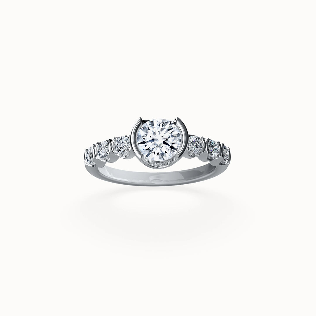 London Round Brilliant-cut Diamond Engagement Ring