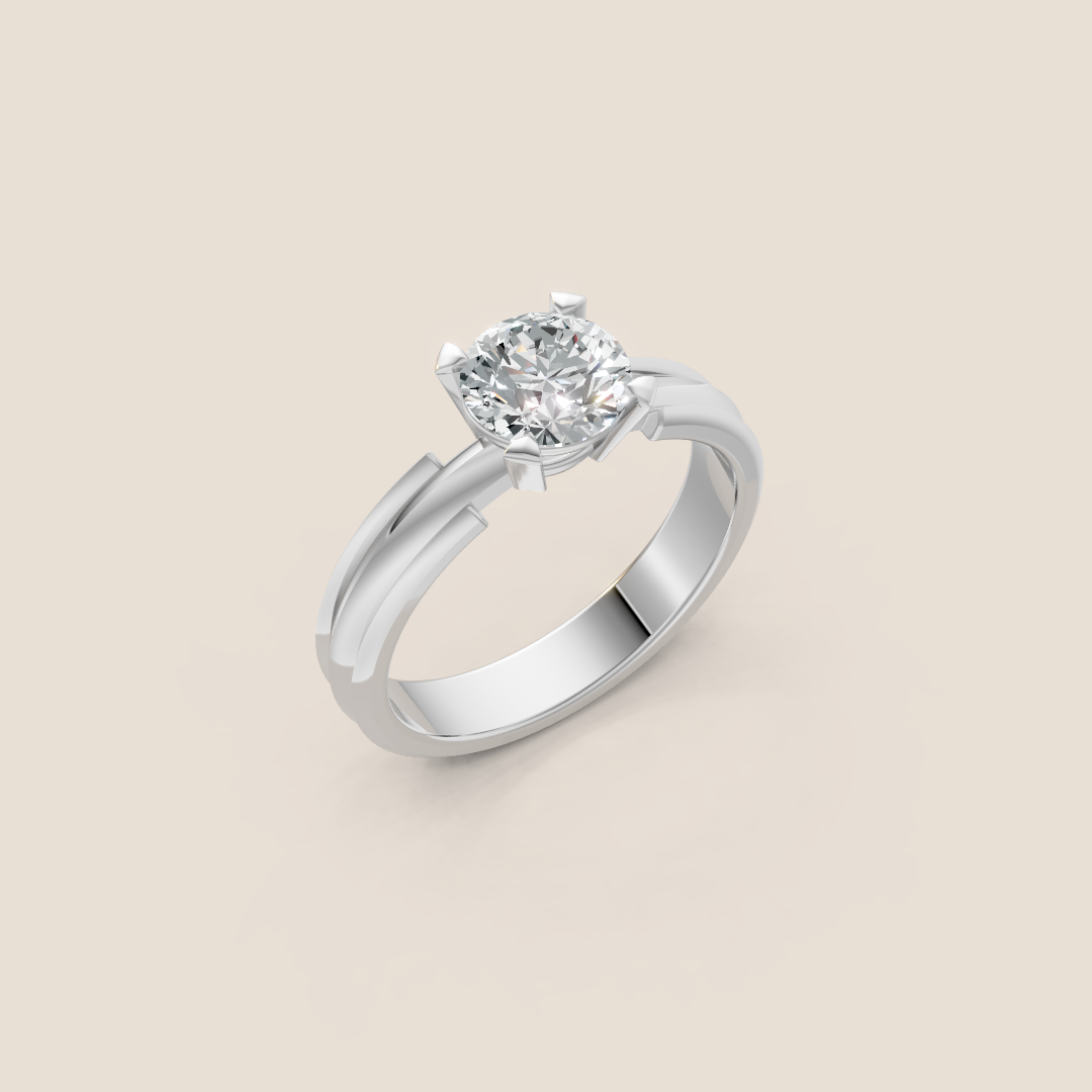 Manhattan Round Brilliant-cut Diamond Engagement Ring