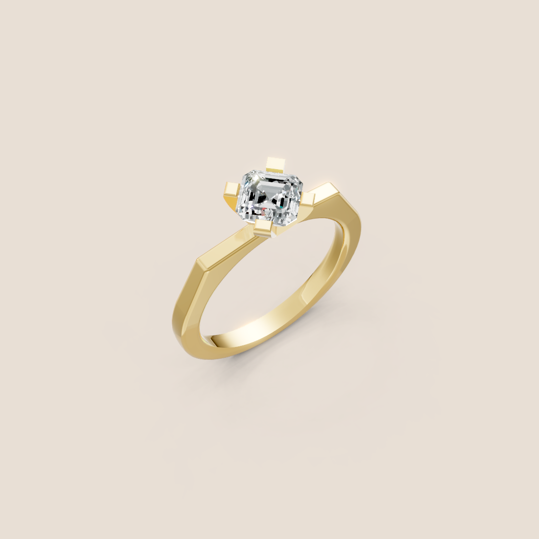 New York bague de fiançailles diamant taille Asscher