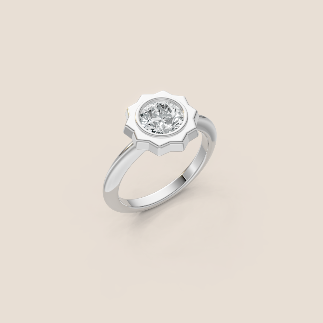 Sunkissed Round-cut Diamond Solitaire Ring