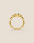 Sunkissed Oval-cut Diamond Trilogy Ring